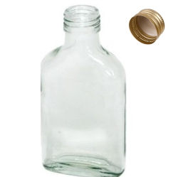 Butelka szklana piersiówka 100 ml z zakrętką