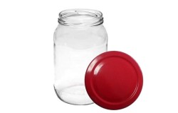 Słoik TO 900 ml z zakrętką CZERWONĄ słoiczek przetwory.jpg