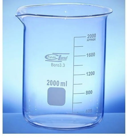 Zlewka wysoka 600 ml z wylewem borokrzem ze skalą, podziałką