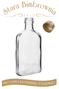 Butelka szklana piersiówka 200 ml z zakrętką