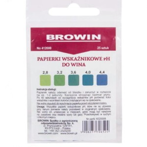 PAPIERKI WSKAŹNIKOWE DO WINA pH 2,8-4,4 25 SZTUK