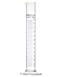 Cylinder 250ml miarowy szklany z podziałką 0,25l kl.B
