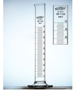 Cylinder 25 ml miarowy szklany z podziałką 0,025 l kl.B