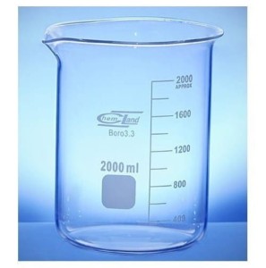 Zlewka niska 3000 ml z wylewem borokrzem ze skalą, podziałką