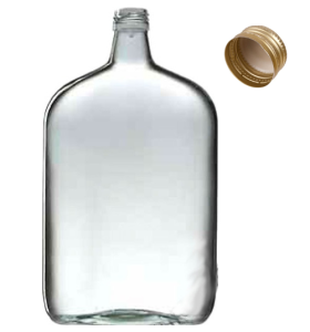 Butelka szklana piersiówka 1000 ml z zakrętką RUM
