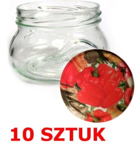 SŁOIK OZDOBNY 300 ml Z ZAKRĘTKĄ PAPRYKA 10 SZTUK