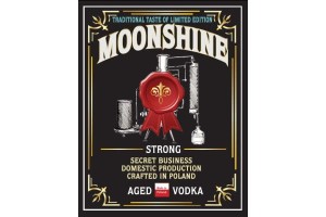 ETYKIETA "MOONSHINE STRONG AGED VODKA"
