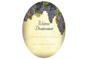 ETYKIETA OWALNA WINO DOMOWE "CIEMNE WINOGRONA"
