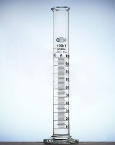CYLINDER MIAROWY KL. A  250 ml SZKLANY Z PODZIAŁKĄ 0,25l kl.A