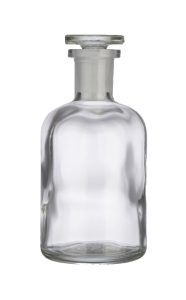 BUTELKA NA ODCZYNNIKI BIAŁA  125 ML WĄSKA SZYJA PRZEŹROCZYSTA
