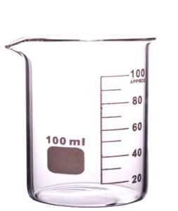 Zlewka niska 100 ml z wylewem borokrzem ze skalą, podziałką (1)