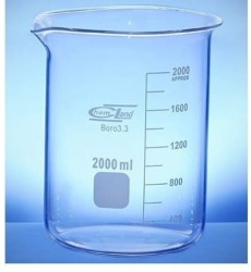Zlewka niska 150 ml z wylewem borokrzem ze skalą, podziałką